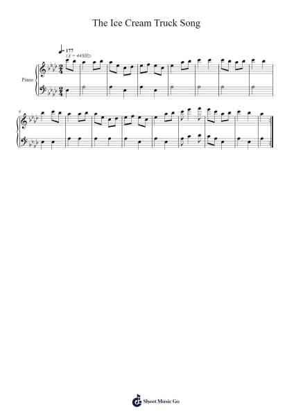 The Ice Cream Truck Song Sheet Music by Misc tunes-Arr.Pritthart