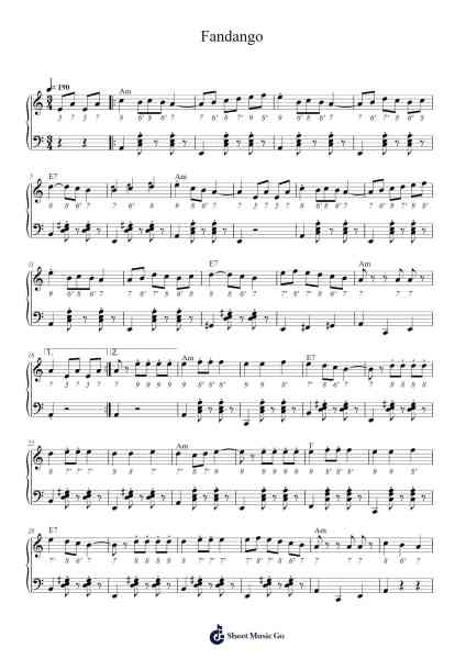 Fandango Sheet Music by IÑAKI MALBADI-Arr.Ribloor