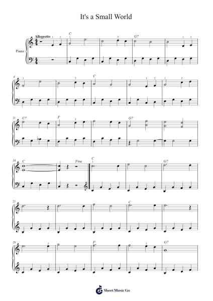 It's a Small World Sheet Music by Mcrian-Arr.Zoben