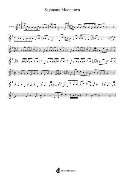 Sayonara Moontown Sheet Music by Tenray Keppys-Arr.Sywatt