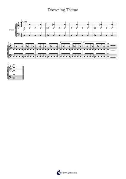 Drowning Theme Sheet Music by Masato Nakamura-Arr.Tedget Milrol