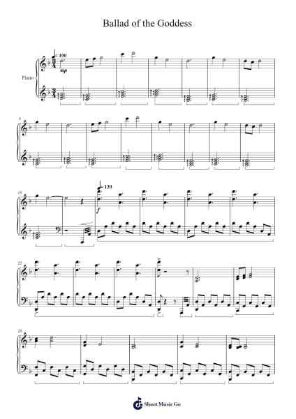 Ballad of the Goddess Sheet Music by Koji Kondo-Arr.Hughlon