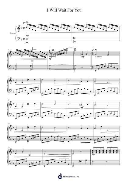 I Will Wait For You Sheet Music by Michel Legrand-Arr.Nanriah Obrook