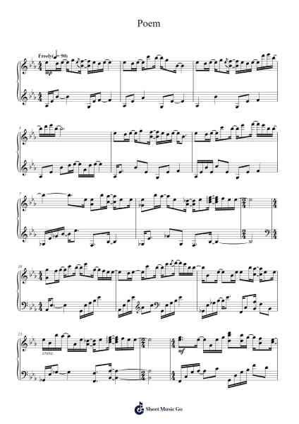 Poem Sheet Music by Yiruma-Arr.Swinthea