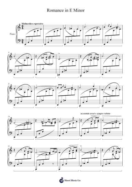 Romance in E Minor, S.169 Sheet Music by Franz Liszt-Arr.Leighruth