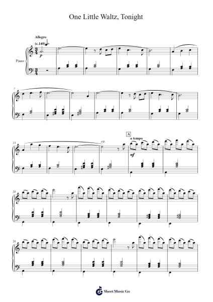 One Little Waltz, Tonight Sheet Music by Andrea Vanzo-Arr.Fastjean