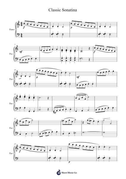 Classic Sonatina Sheet Music by Nancy Faber-Arr.Whittrine Pruham