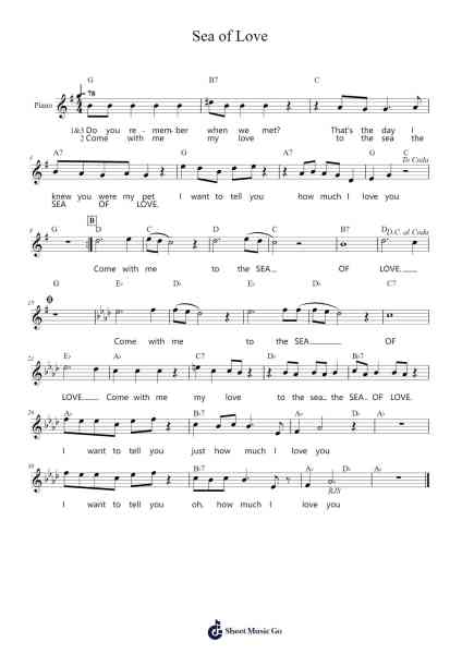 Sea of Love Sheet Music by Phil Phillips-Arr.Junerald