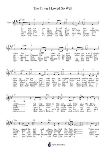 The Town I Loved So Well Sheet Music by Phil Coulter-Arr.Muleif Jordawn