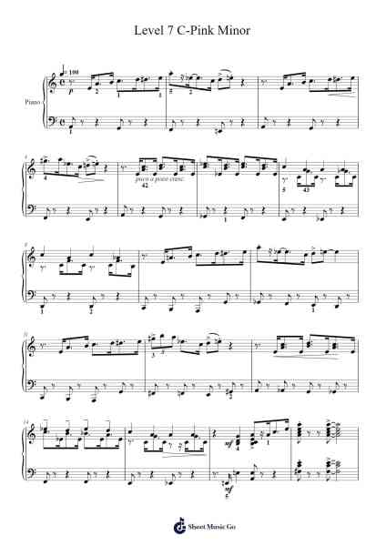 Level 7 C-Pink Minor Sheet Music by undefined-Arr.Gasper Inlot
