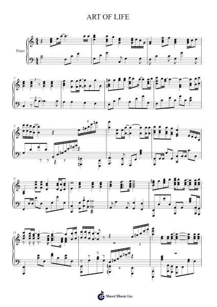 ART OF LIFE Sheet Music by X Japan-Arr.Ldad Jeanvan