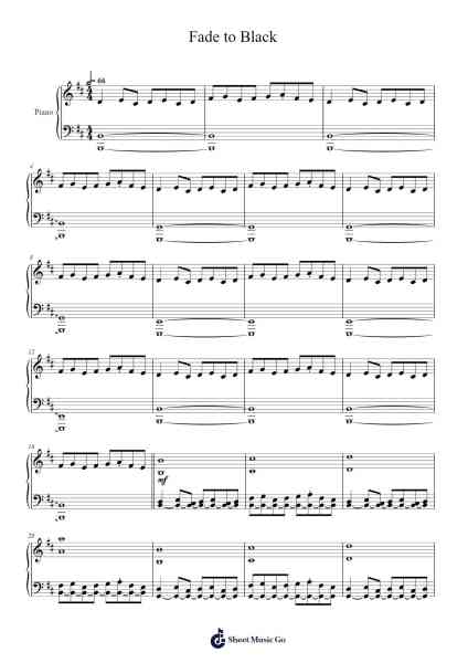 Fade to Black Sheet Music by Shirō Sagisu-Arr.Manssaul Dexy