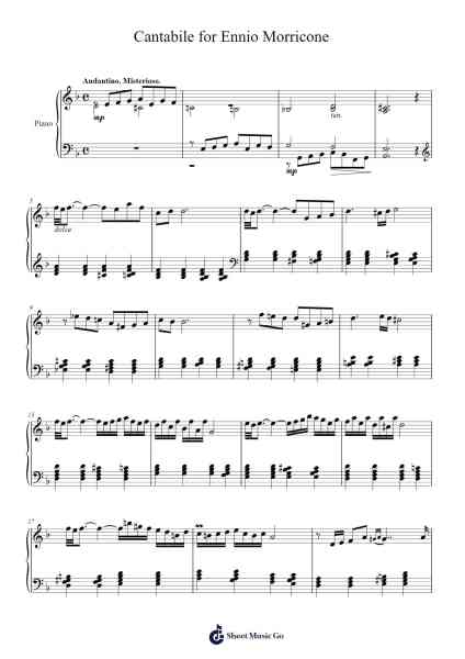 Cantabile for Ennio Morricone Sheet Music by Gennady Lukinykh-Arr.Glalain Borhys