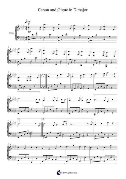Canon and Gigue in D major, P.37 Sheet Music by Johann Pachelbel-Arr.Vefrank Graseph