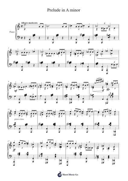 Prelude in A minor Sheet Music by Merto-Arr.Yorknor