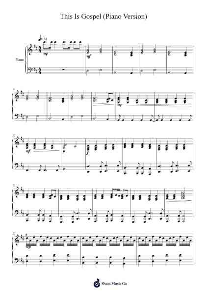 This Is Gospel (Piano Version) Sheet Music by Panic! At the Disco-Arr.Reygess