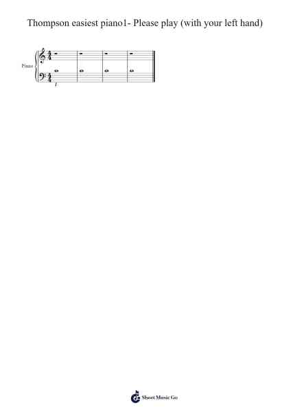 Thompson easiest piano1- Please play (with your left hand) Sheet Music by John Thompson-Arr.Ciscer Georyale