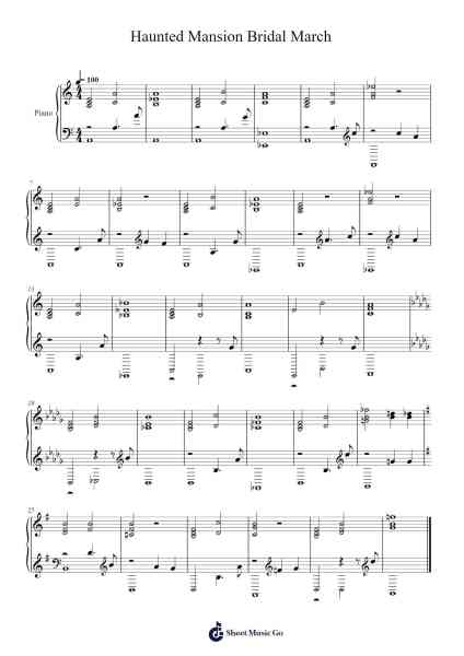Haunted Mansion Bridal March Sheet Music by John Debney-Arr.Fitzres Stuartshaw