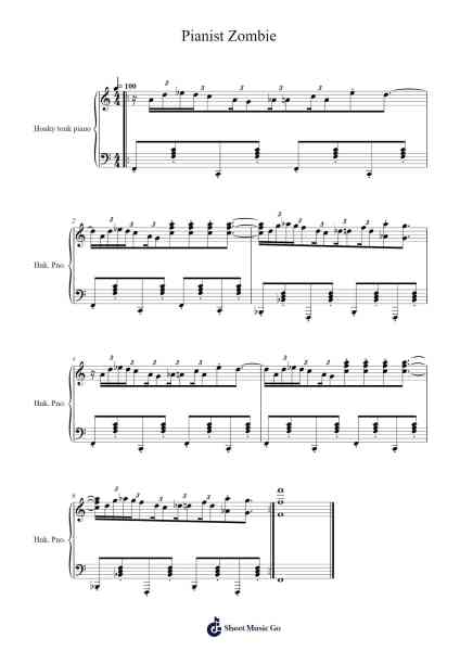 Pianist Zombie Sheet Music by Michael Land-Arr.Rares