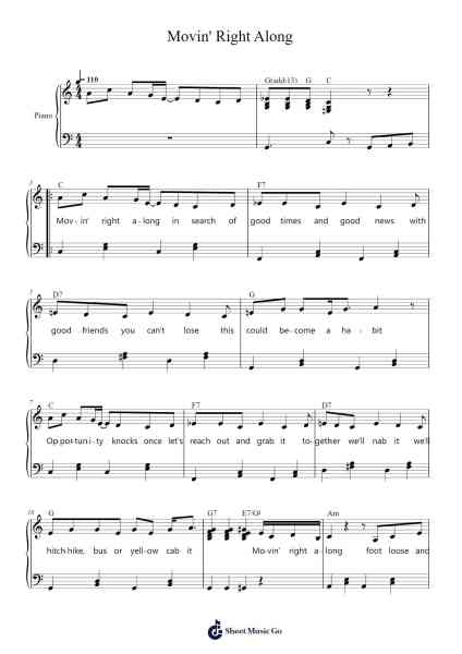 Movin' Right Along Sheet Music by The Muppets-Arr.Wrightcia Leighgai