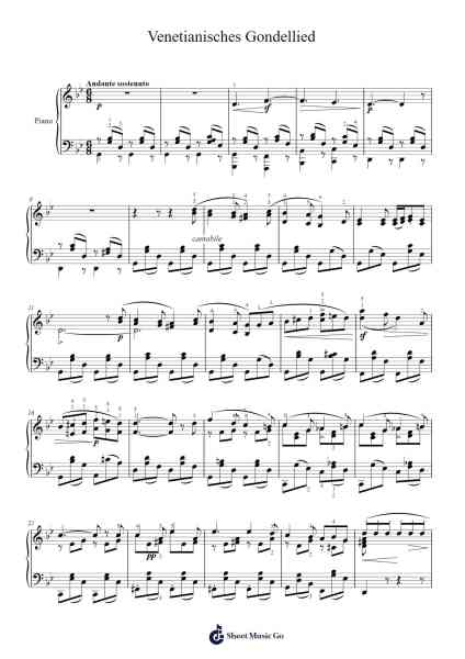 Venetianisches Gondellied Sheet Music by Felix Mendelssohn-Arr.Tesssaul