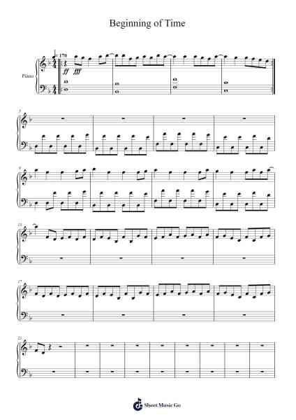 Beginning of Time Sheet Music by DJ Nate-Arr.Ruthmie