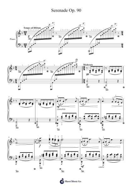 Serenade Op. 90 Sheet Music by Franz Schubert-Arr.Boyleva Efglan