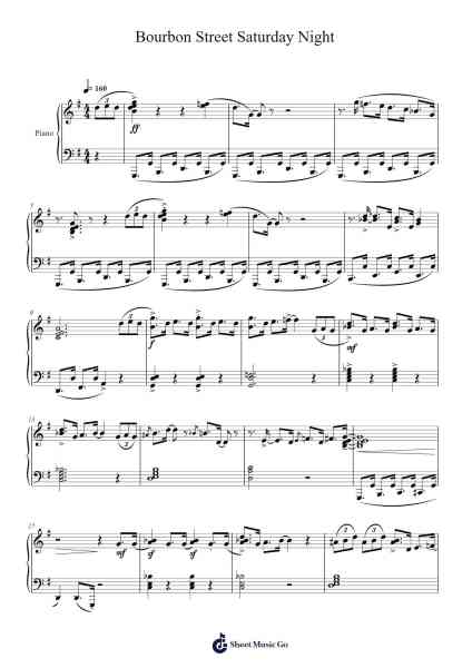 Bourbon Street Saturday Night Sheet Music by William Gillock-Arr.Hoonell Norusk