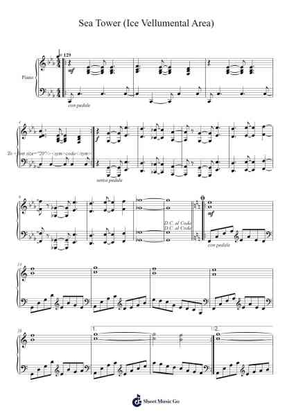 Sea Tower (Ice Vellumental Area) - Paper Mario: The Origami King Sheet Music by Yoshito Sekigawa/Shoh Murakami/Yoshiaki Kimura/Hiroki Morishita/Fumihiro Isobe-Arr.Yetkim Vauglvis