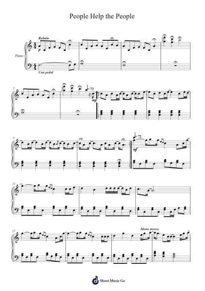 People Help the People Musica per pianoforte di Birdy - Arr.Wheatlin Ranpkins