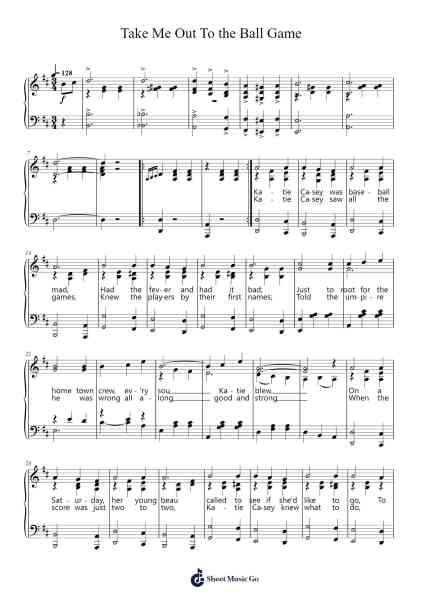 Take Me Out to the Ball Game Sheet Music by Albert Von Tilzer-Arr.Popnis Drewtience