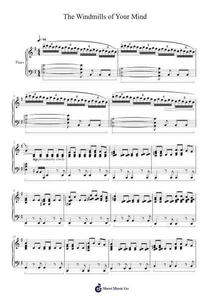 The Windmills of Your Mind Sheet Music by Michel Legrand-Arr.Thodorece