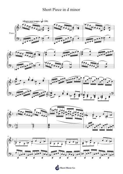 Short Piece in d minor Sheet Music by drowssap2-Arr.Anolds