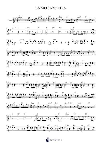 LA MEDIA VUELTA Sheet Music by -Arr.Wesquinn Bunmeg