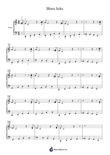 Blues licks 樂譜由 Lessons - Blues - 編曲 Chesria