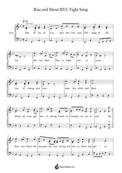 Rise and Shout BYU Fight Song Sheet Music by undefined-Arr.Freeclife