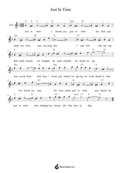 Just In Time Sheet Music by Jule Styne-Arr.Edphne