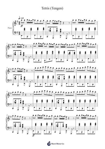 Tetris (Tengen) Sheet Music by Brad Fuller-Arr.Lytckey Comnel