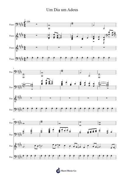 Um Dia um Adeus Sheet Music by profrodrigoEJE-Arr.Runiel Faulktave
