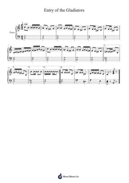 Entry of the Gladiators Sheet Music by dan_acuario13-Arr.Dunkin Betcie