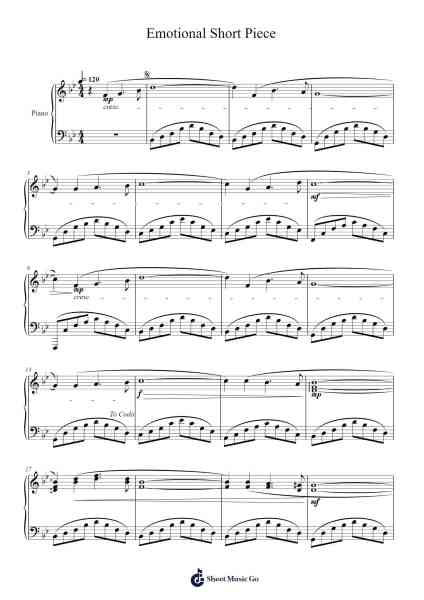 Emotional Short Piece Sheet Music by Masao Aichi-Arr.Spenvice