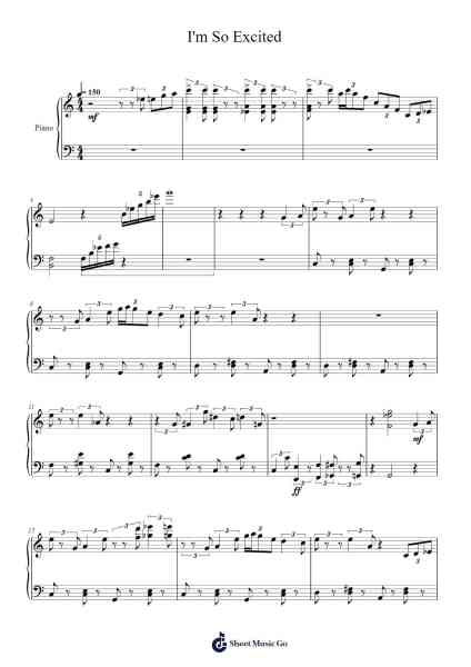 I'm So Excited Sheet Music by Faulkryl-Arr.Cotphrey