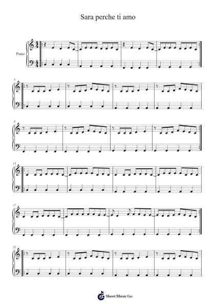 Sara perche ti amo Sheet Music by Ricchi e Poveri-Arr.Wildeh Francesgrace