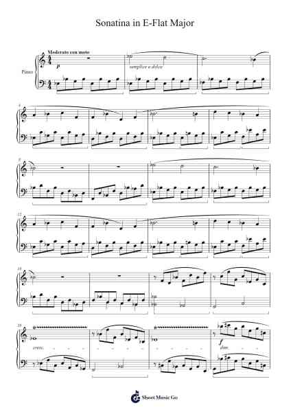 Sonatina in E-Flat Major Sheet Music by Queerae Mary-Arr.Gregson Lawvic
