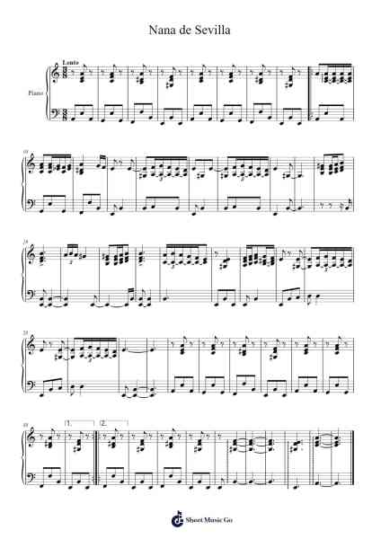 Nana de Sevilla Sheet Music by Federico García Lorca-Arr.Davepeare