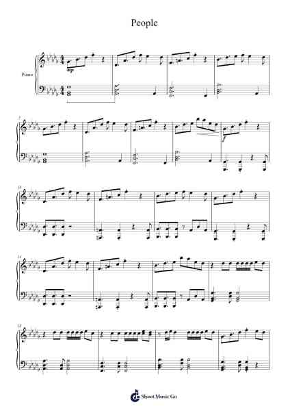 People Sheet Music by Agust D-Arr.Paygill Noaho'neil