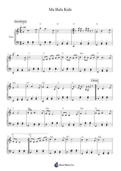 Ma Bala Kale Sheet Music by C. T. Fernando/Priyantha Fernando-Arr.Morsedric