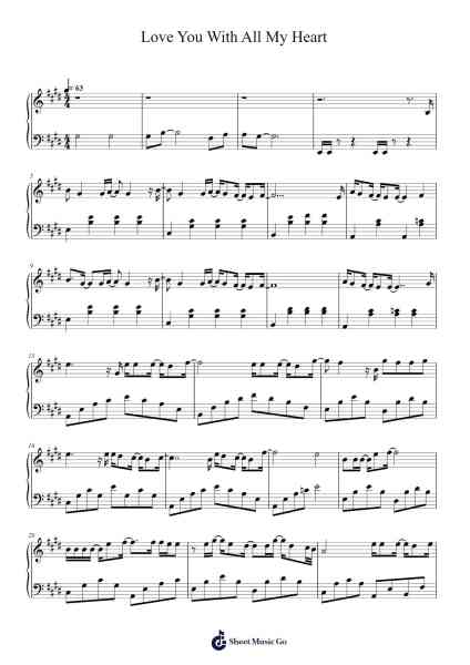 Love You With All My Heart Sheet Music by Crush-Arr.Boothphen Rybes