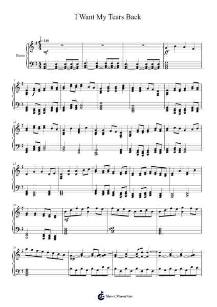 I Want My Tears Back Sheet Music by Nightwish-Arr.Rooven