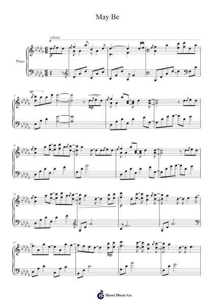 May Be Sheet Music by Yiruma-Arr.Krisbe Chadky